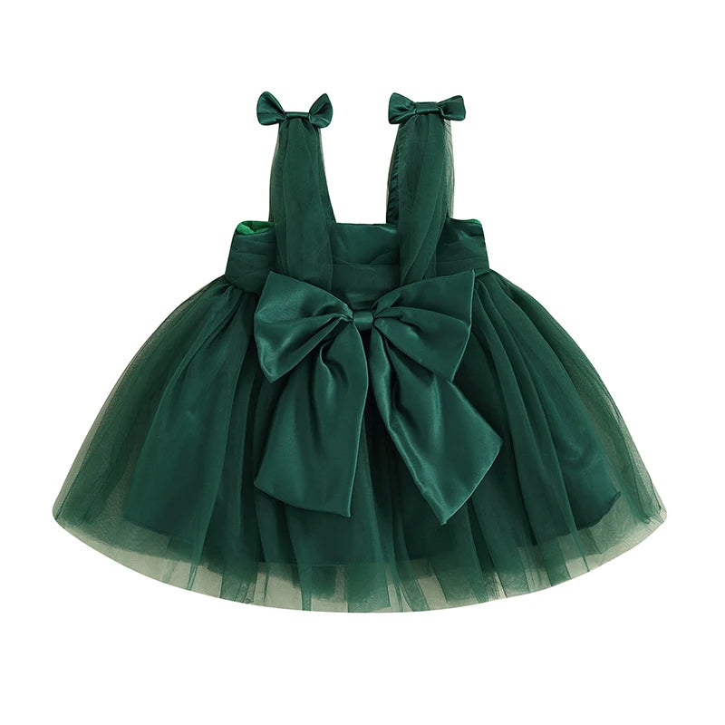 Strap Bow Christmas Tutu Sun Dress