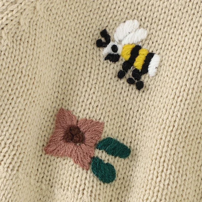 Autumn Knitted Embroidered Bodysuit