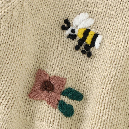 Autumn Knitted Embroidered Bodysuit