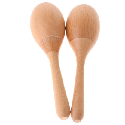 2 Pieces Wooden Hammer Maraca Shaker