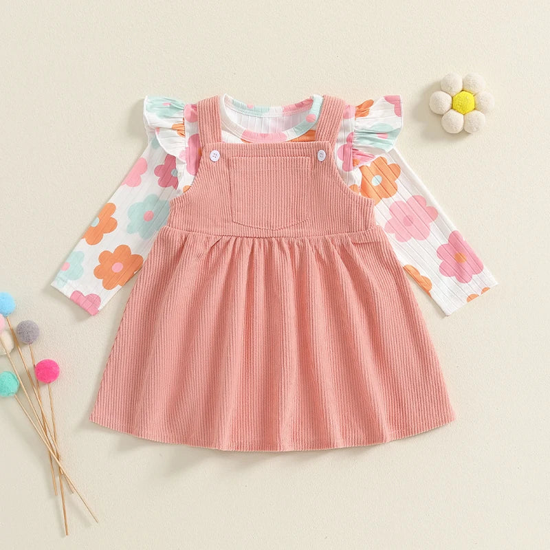 2 Piece Floral Ruffled Suit