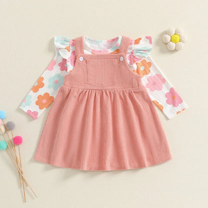 2 Piece Floral Ruffled Suit