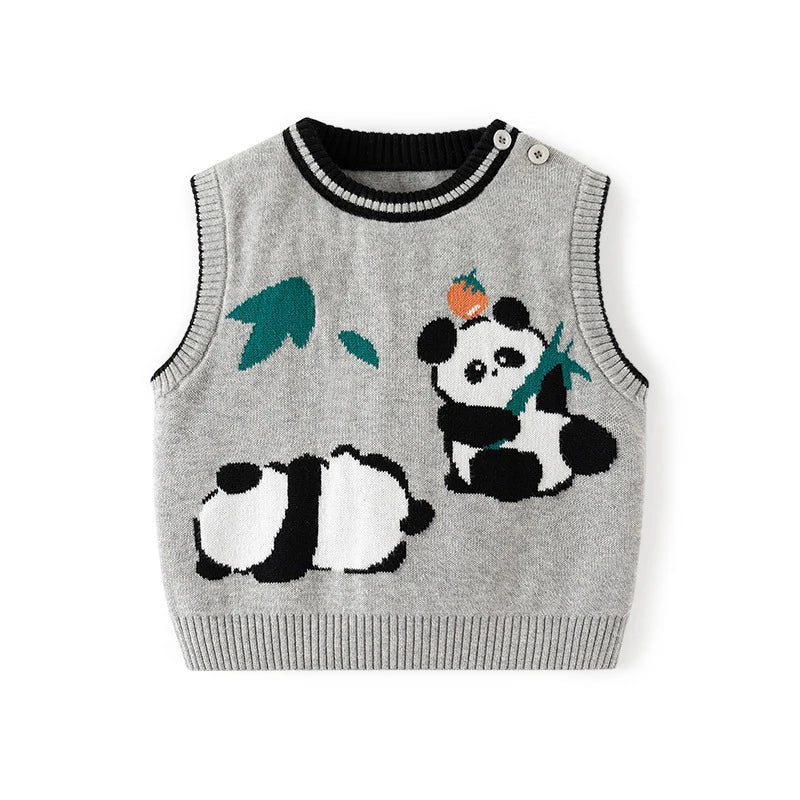 Gilet panda tricoté d'automne