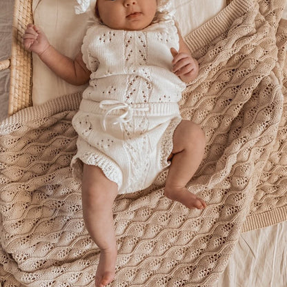 2 Piece Knitted Summer Romper Outfit