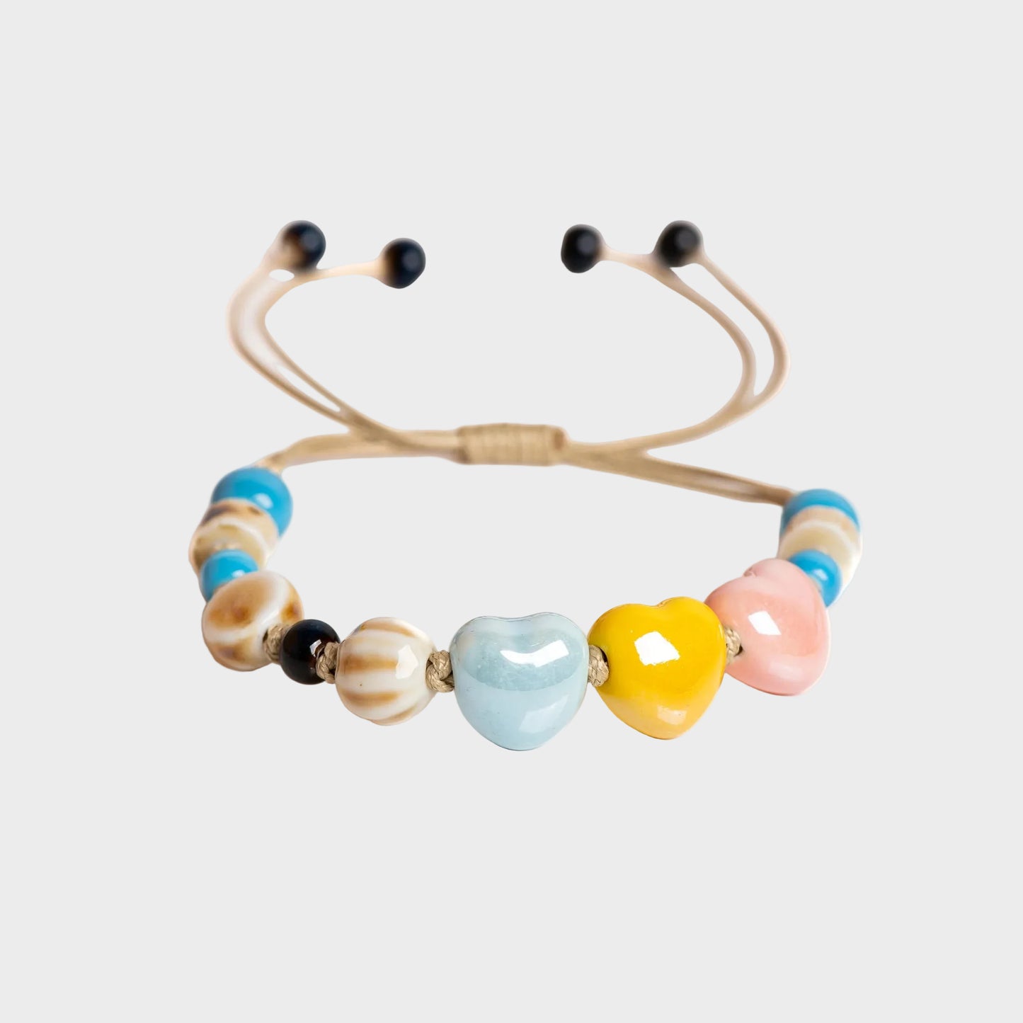 Ceramic Heart Bead Bracelet