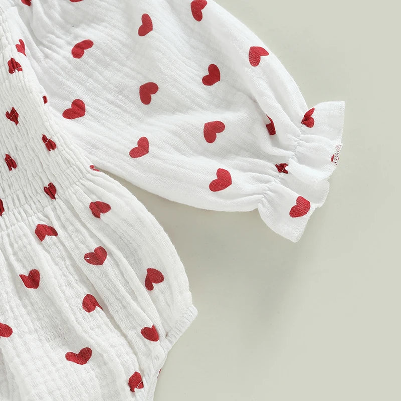 Valentine's Heart Baby Rompers