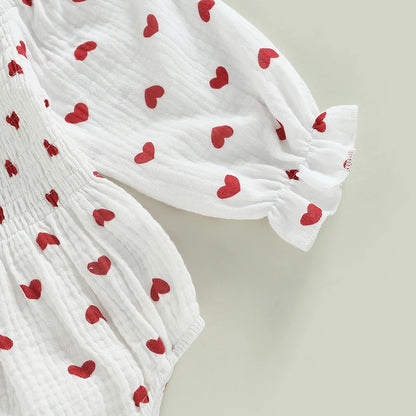 Valentine's Heart Baby Rompers