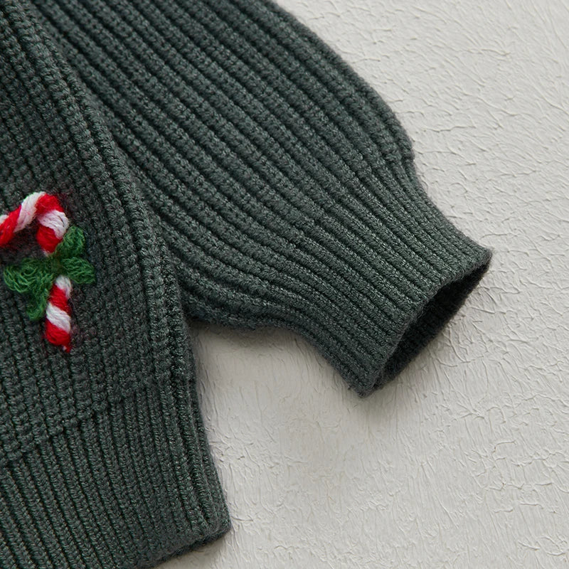 Embroidery Christmas Sweaters Long Sleeve O Neck