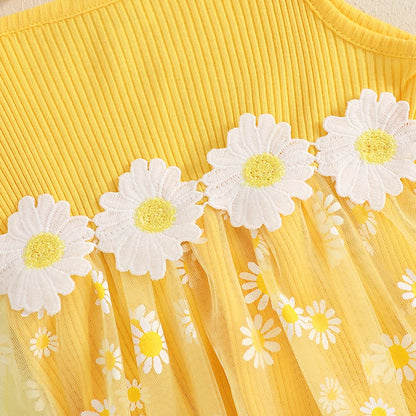 Daisy Ribbed Dress with Bow Headband
