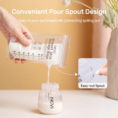 Sacs de conservation du lait maternel NCVI, sacs de congélation de lait de 200 ml pour l'allaitement