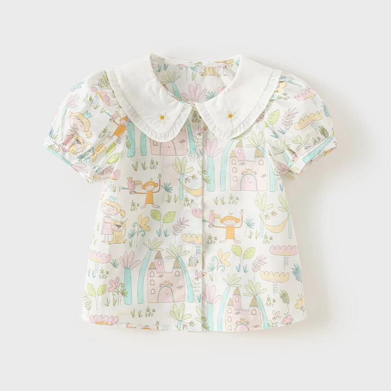 Floral Polo Tee Short Sleeved Shirt