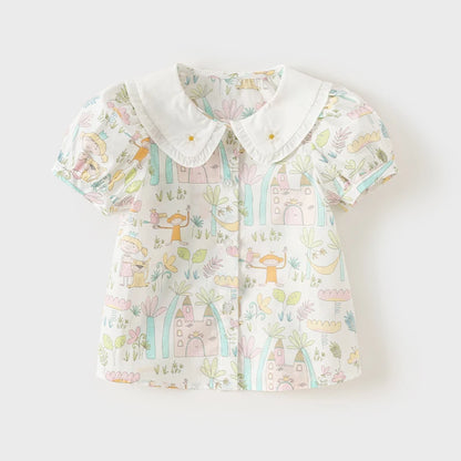 Floral Polo Tee Short Sleeved Shirt