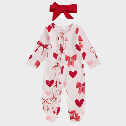 2 Piece Bow Heart Jump Suit