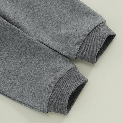 2 Piece Set Rugby Long Sleeve with Sweatshirt Pants