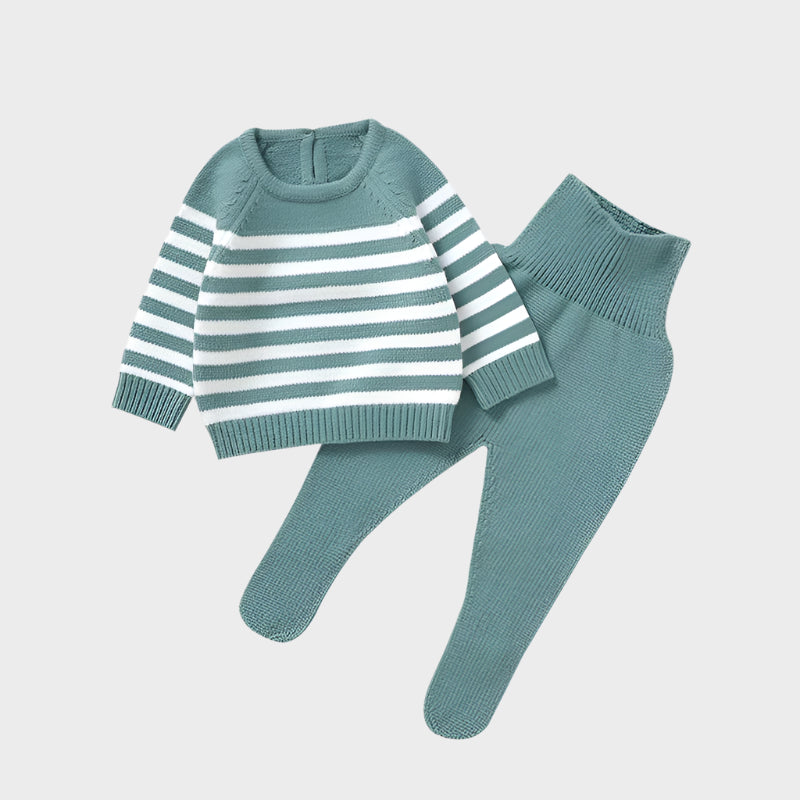 2 Piece Knitted Striped Suit