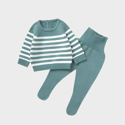 2 Piece Knitted Striped Suit