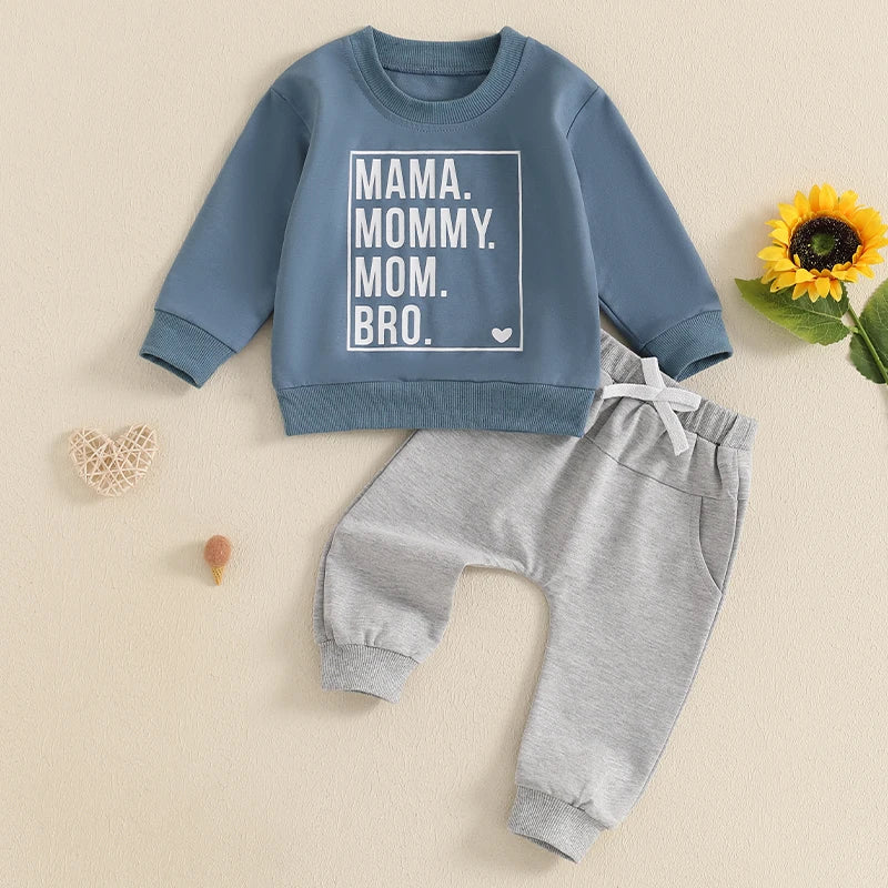 2 Piece Set Long Sleeve Sweatshirt with Long Pants