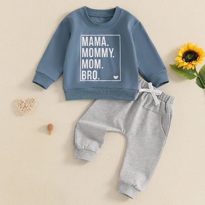 2 Piece Set Long Sleeve Sweatshirt with Long Pants