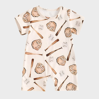 Baseball Short Sleeve Romper