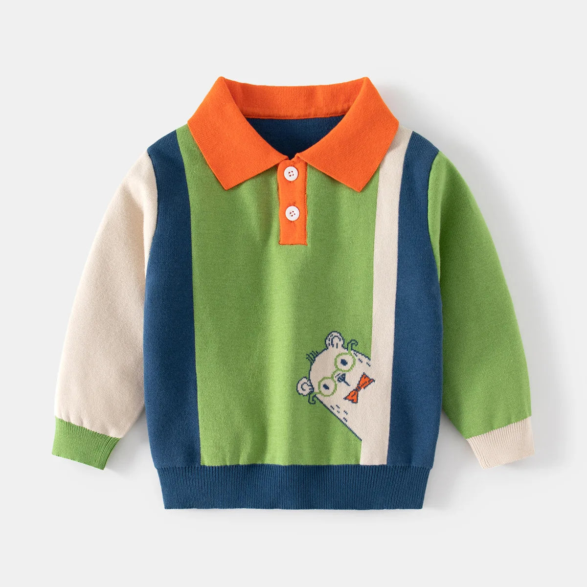 Pull à manches longues avec col dessin animé Workmanship™ Block