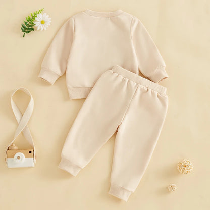 2 Piece Set Embroidery Long Sleeve Sweatshirt