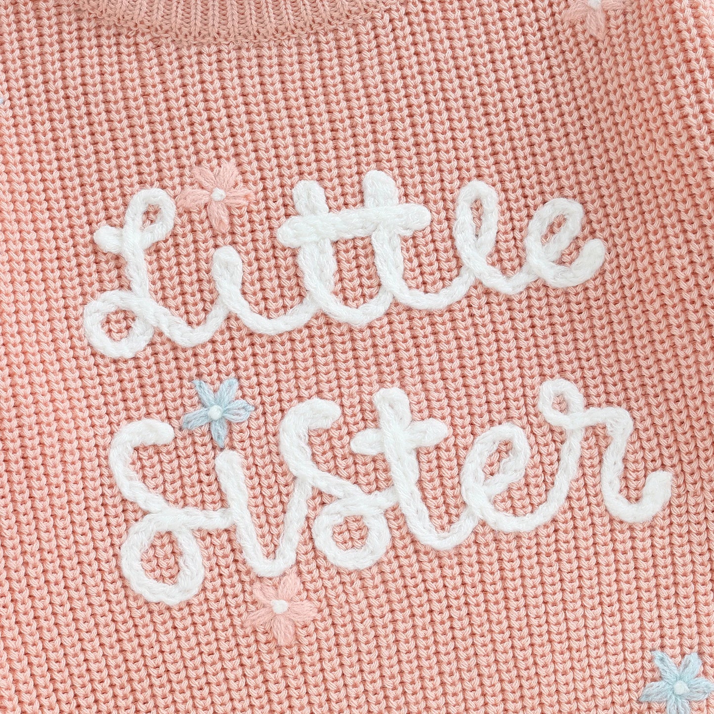 Floral Letter Embroidery Long Sleeve Sweater