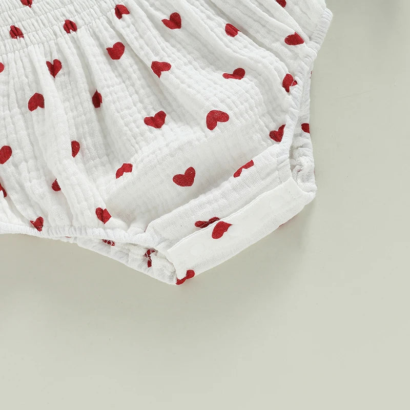 Valentine's Heart Baby Rompers