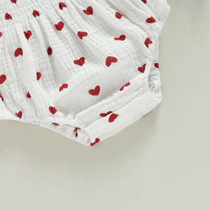 Valentine's Heart Baby Rompers