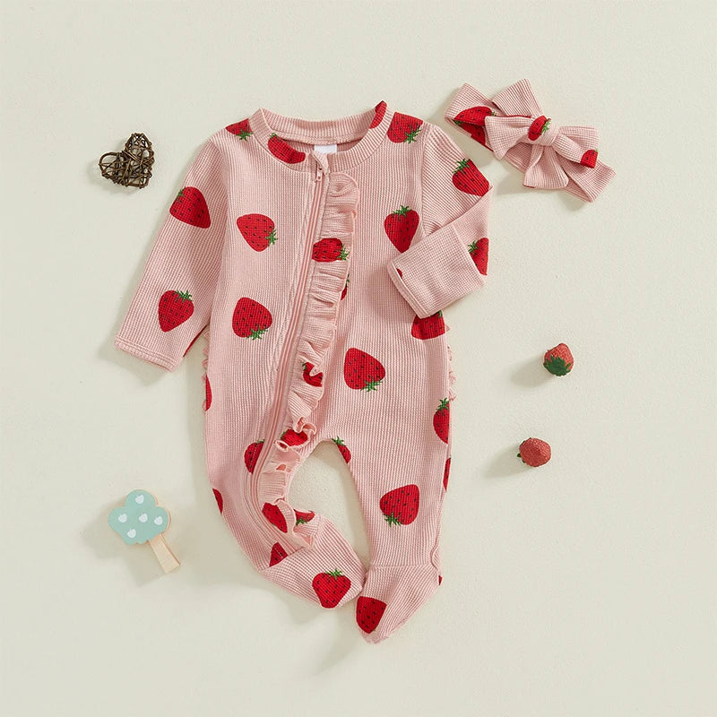 Combinaison à volants et à manches longues avec bandeau