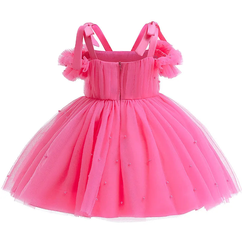 Mesh Bow Sling Baby Dress