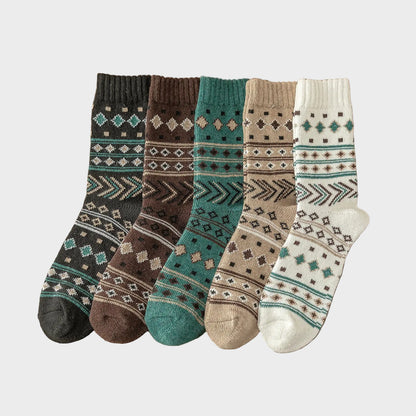 5 Pairs Unisex Thick Retro Warm Socks
