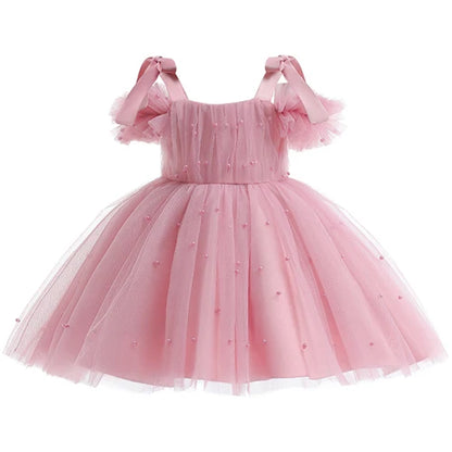 Mesh Bow Sling Baby Dress
