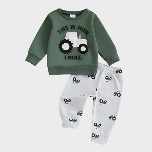 Ensemble 2 pièces tracteur sweat à manches longues avec pantalon de survêtement