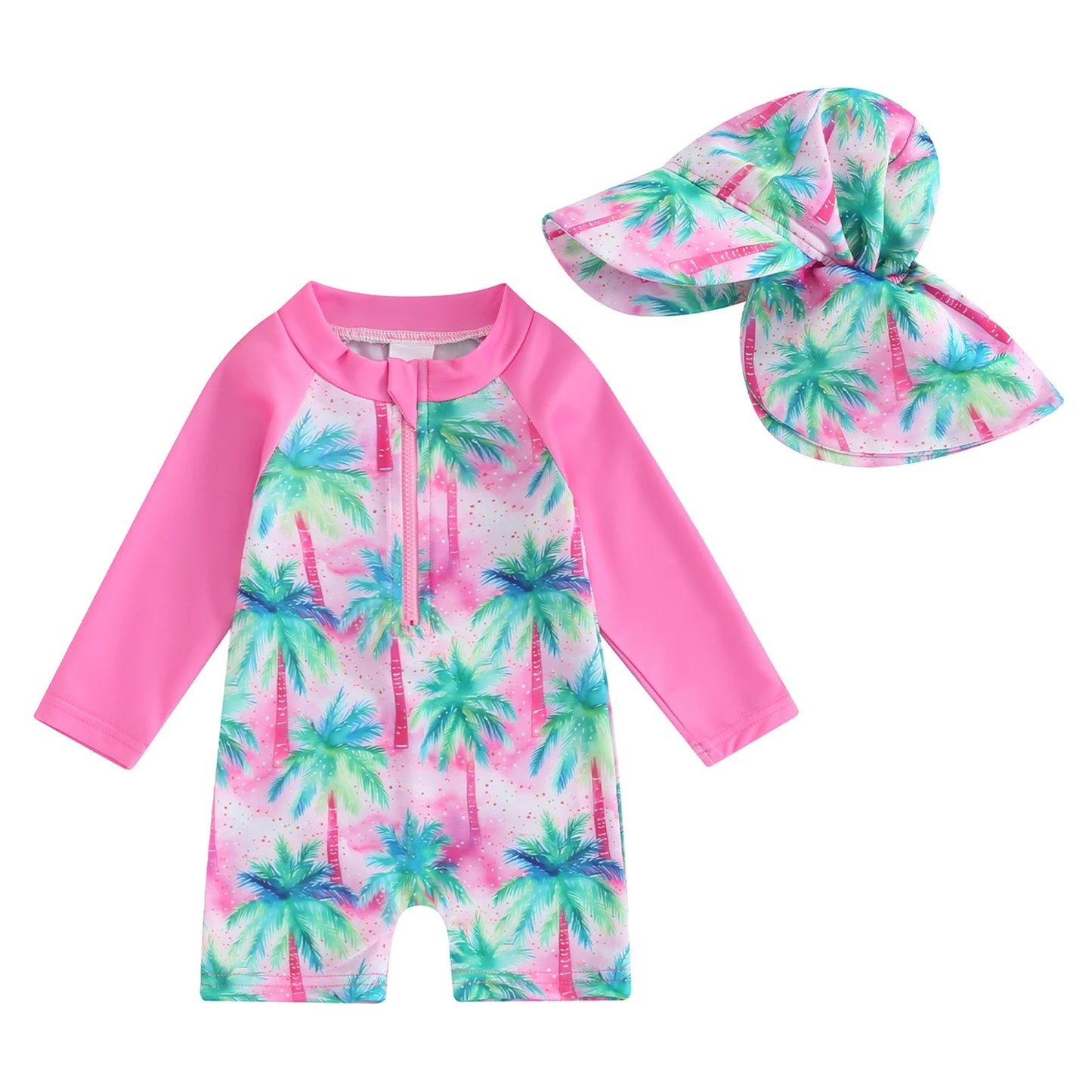 Maillot de bain 2 pièces à imprimé floral et protection contre les ruées vers la faune
