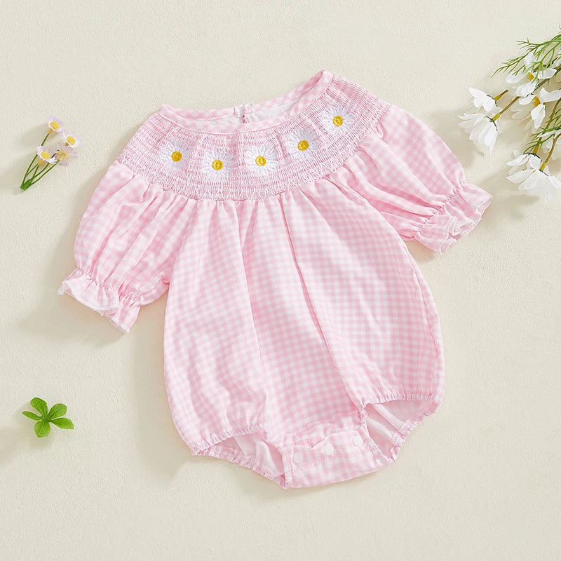 Plaid Embroidered Bodysuit