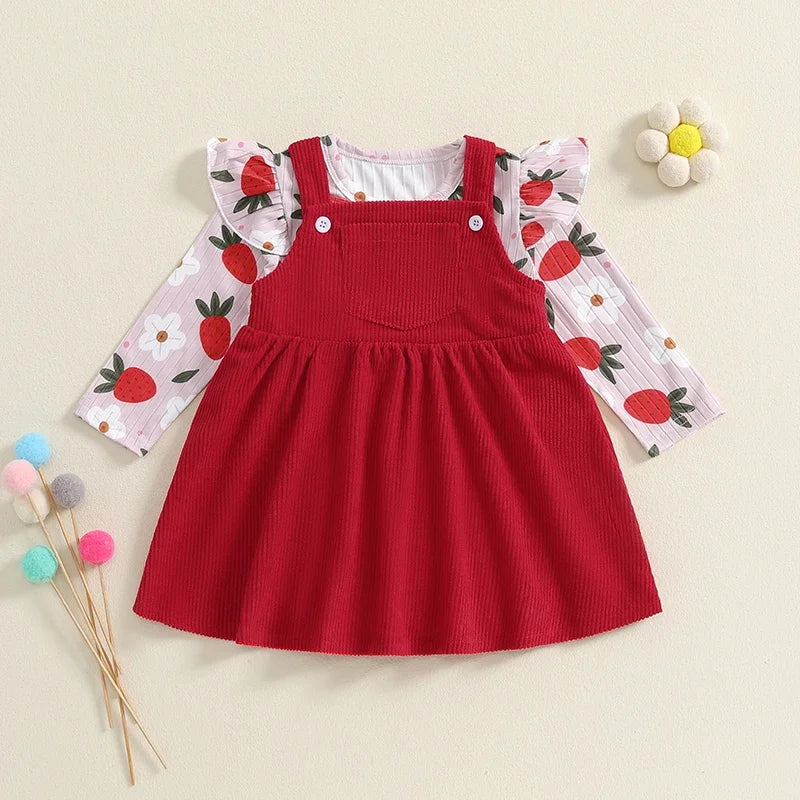 2 Piece Floral Ruffled Suit