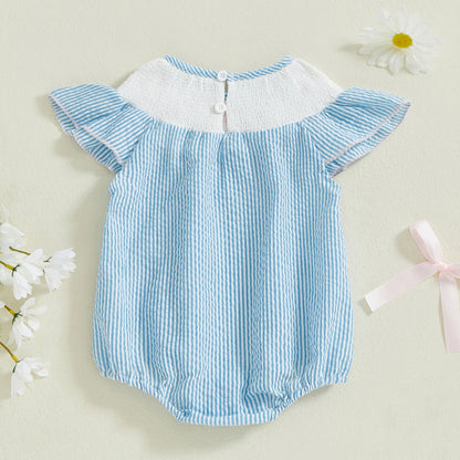 Ruffle Summer Embroidered Romper