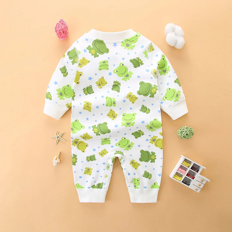 Combinaison d'automne à motif de grenouille de dessin animé