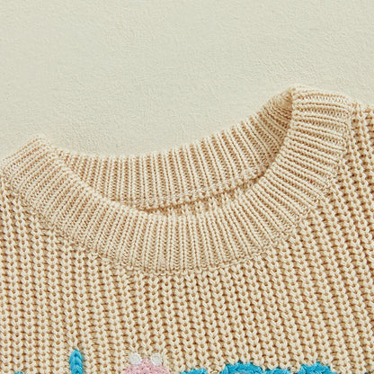 Happy Easter Embroidered Sweater