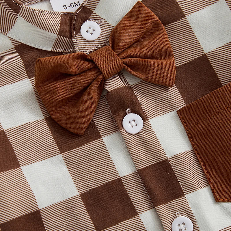 All In-One Checkered Set Gentleman Party Suit