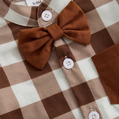 All In-One Checkered Set Gentleman Party Suit