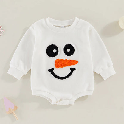 Snowman Embroidered Long Sleeve Bodysuits