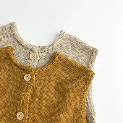 Gilet en tricot sans manches décontracté vintage
