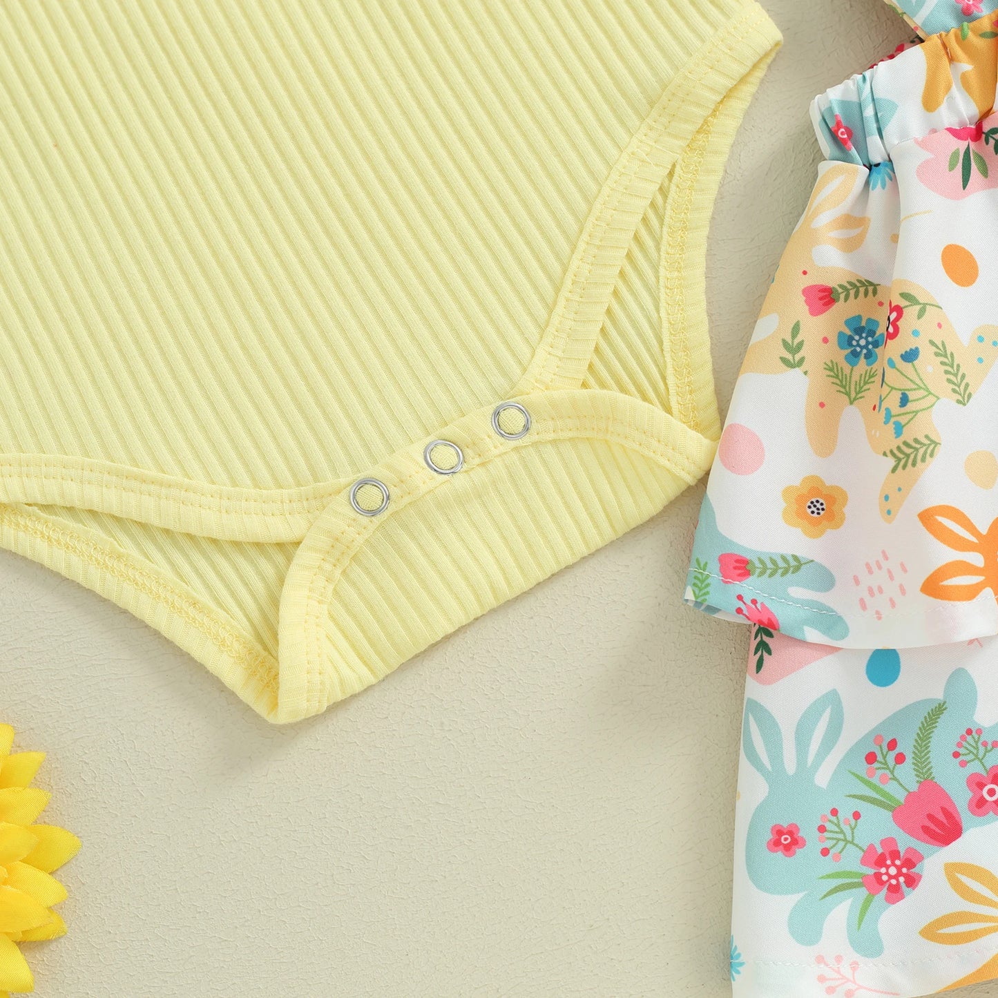 3 Piece Casual Floral Outfit with Headband