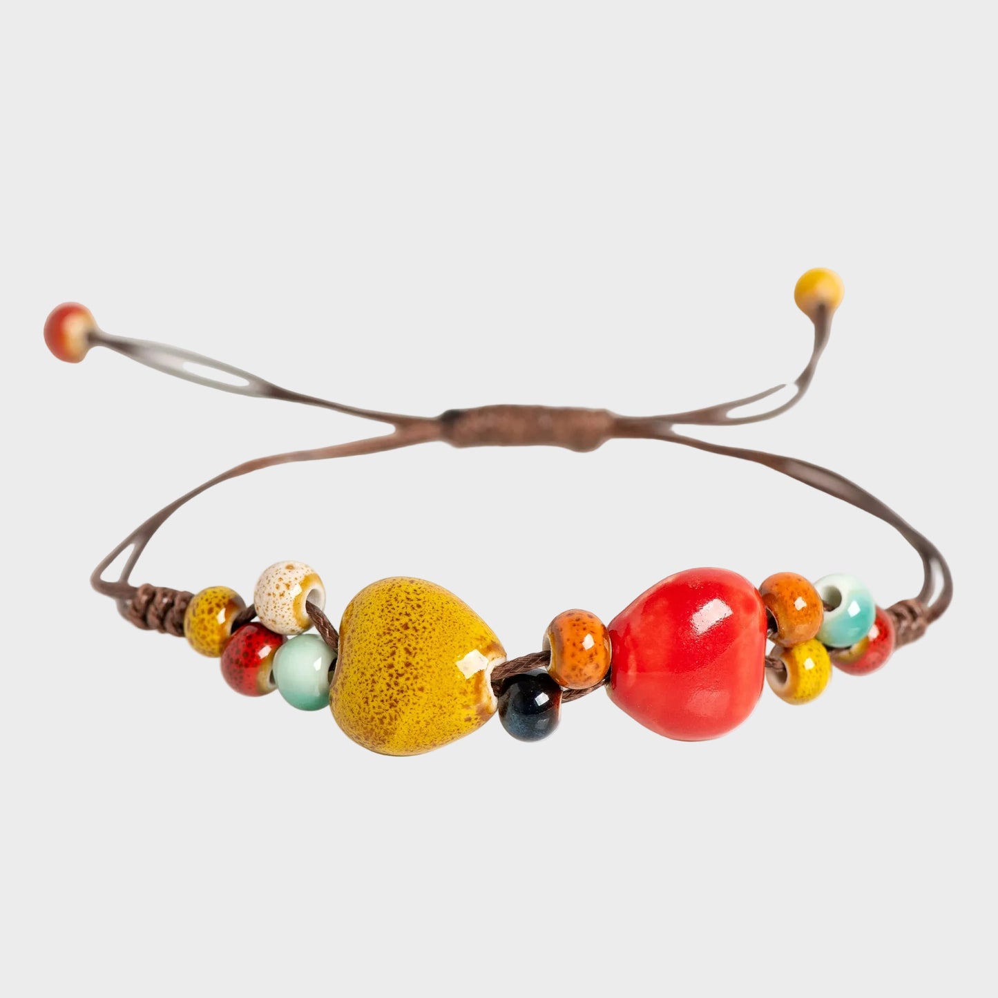 Ceramic Heart Bracelet with Adjustable Cord