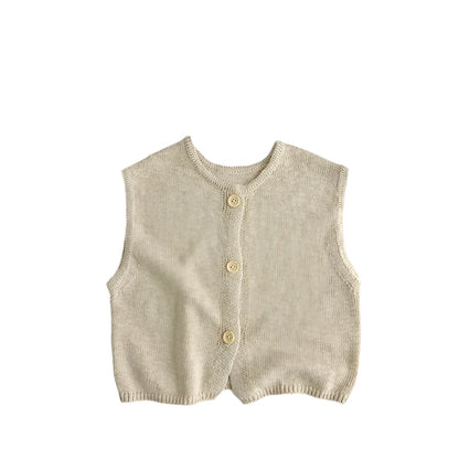 Gilet en tricot sans manches décontracté vintage