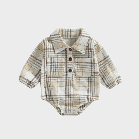 Vintage Plaid Pattern Bodysuit