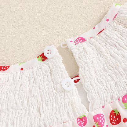 Fly Sleeve Ruffle Watermelon Rompers