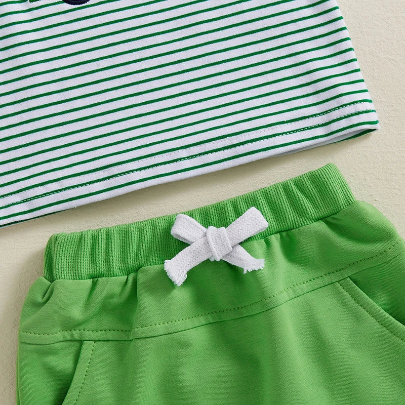 2 Piece Embroidered Gingham Plaid Outfit