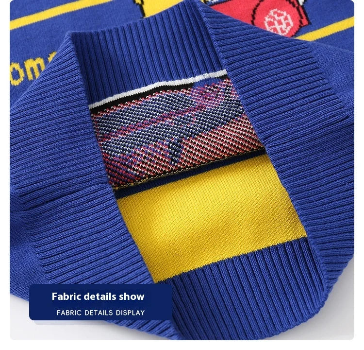 Gilet tricoté à col en V motif dinosaure Workmanship™